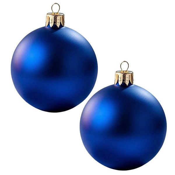 Bolas De Natal - Fosca Azul Escuro - 12cm - 2 unidades - Rizzo