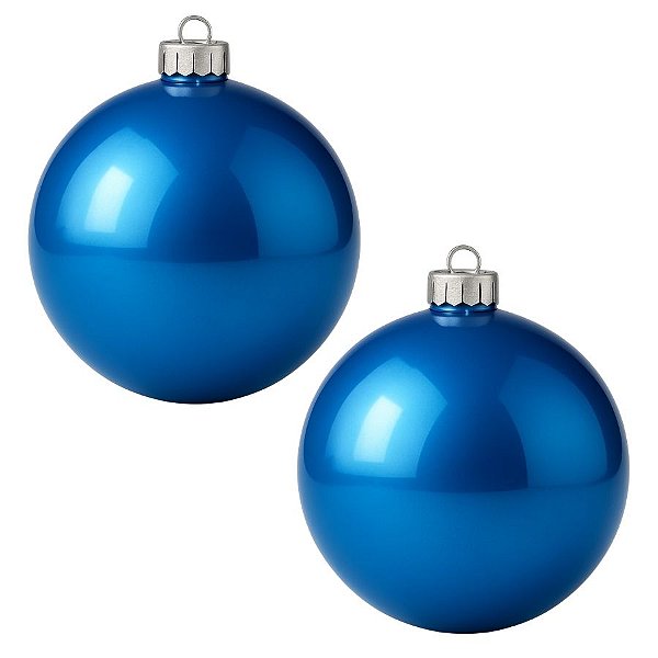 Bolas De Natal - Lisa Azul Escuro - 12cm - 2 unidades - Rizzo