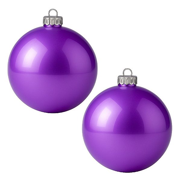 Bolas De Natal - Perolada Roxo - 12cm - 2 unidades - Rizzo