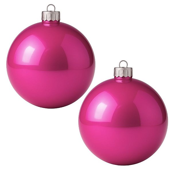 Bolas De Natal - Perolada Pink - 12cm - 2 unidades - Rizzo