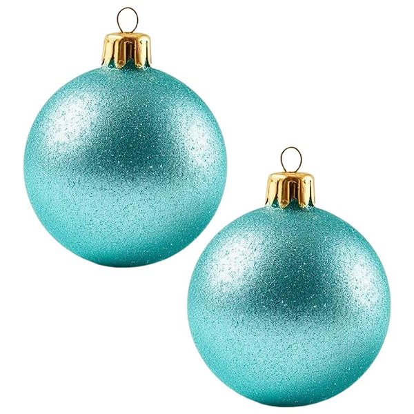Bolas De Natal - Glitter Tiffany - 12cm - 2 unidades - Rizzo
