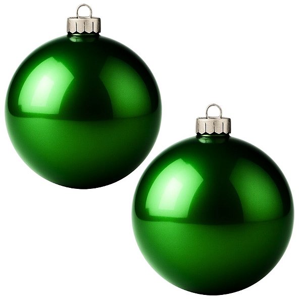 Bolas De Natal - Lisa Verde Escuro - 12cm - 2 unidades - Rizzo
