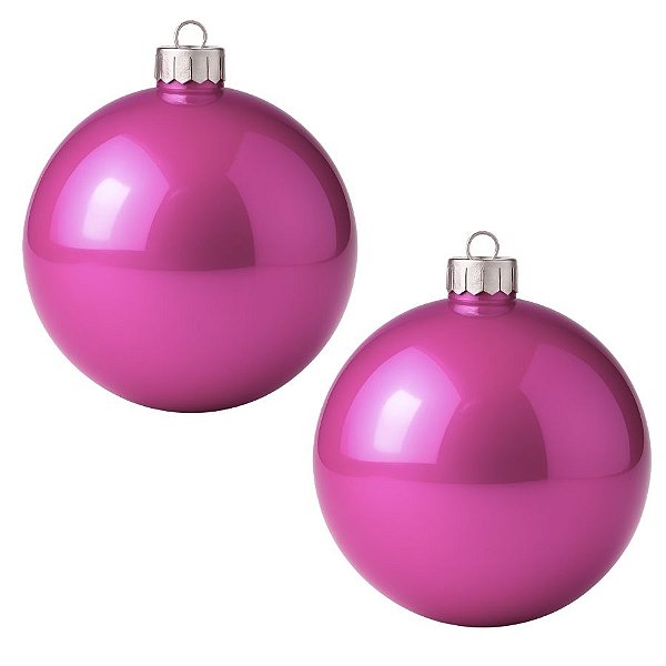 Bolas De Natal - Perolada Rosa - 12cm - 2 unidades - Rizzo