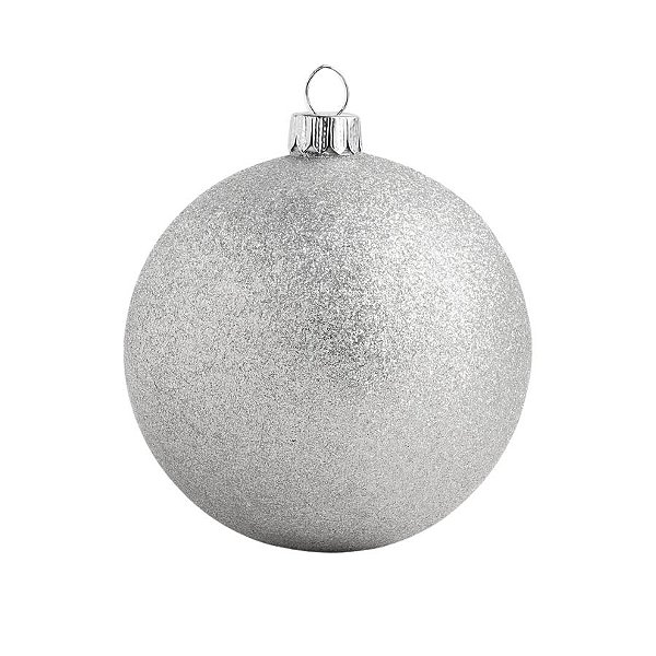 Bolas De Natal - Glitter Prata - 15cm - 1 unidade - Rizzo