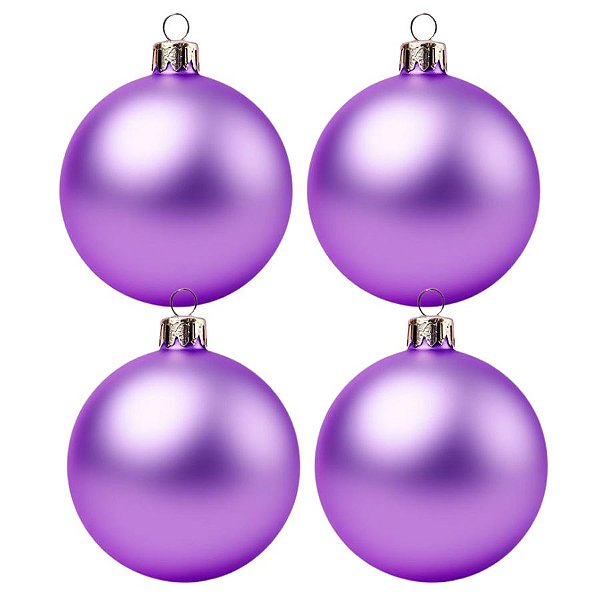Bolas De Natal - Fosca Roxa - 4 unidades - Rizzo