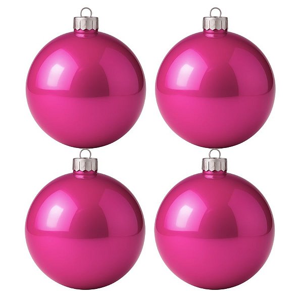 Bolas De Natal - Perolada Pink - 4 unidades - Rizzo