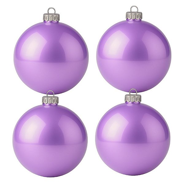 Bolas De Natal - Perolada Lilás - 4 unidades - Rizzo