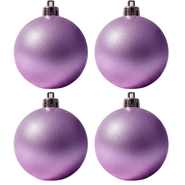 Bolas De Natal - Glitter Lilás - 4 unidades - Rizzo
