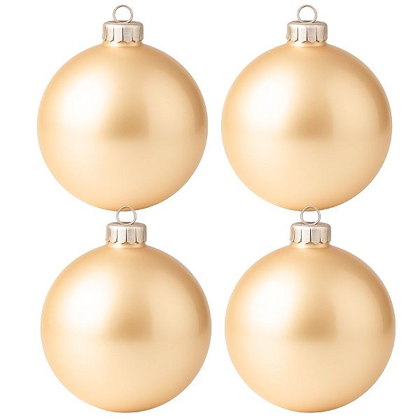 Bolas De Natal - Perolada Champagne - 4 unidades - Rizzo