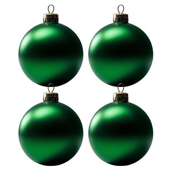 Bolas De Natal - Fosca Verde Escuro - 4 unidades - Rizzo