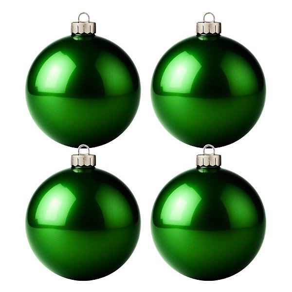 Bolas De Natal - Lisa Verde Escuro - 4 unidades - Rizzo