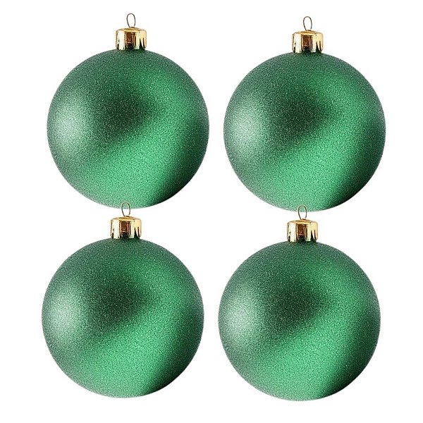 Bolas De Natal - Glitter Verde Escuro - 4 unidades - Rizzo