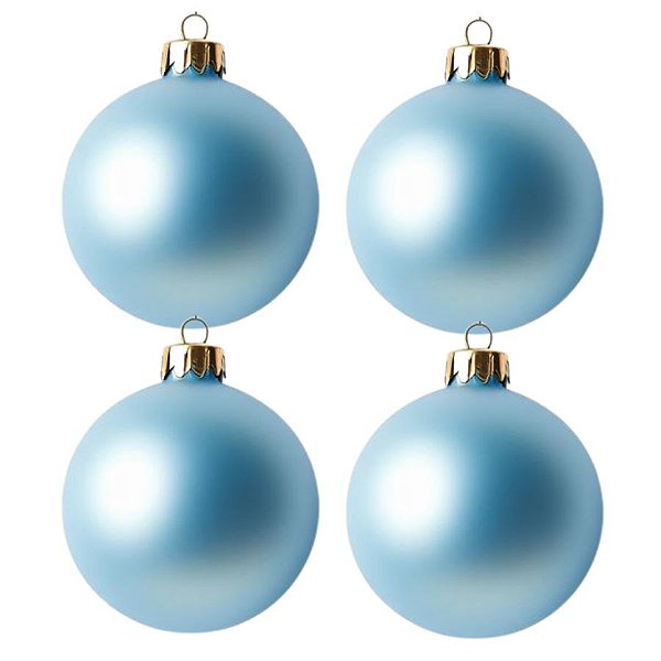 Bolas De Natal - Fosca Azul Claro - 4 unidades - Rizzo