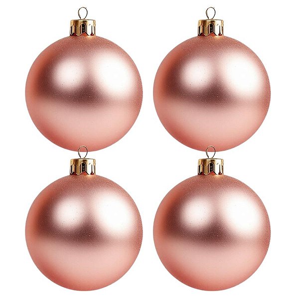 Bolas De Natal - Fosca Rose - 4 unidades - Rizzo