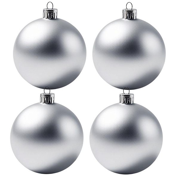 Bolas De Natal - Fosca Prata - 4 unidades - Rizzo