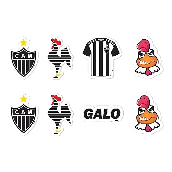Pick Decorativo para Doces - Atlético Mineiro - 12x5,5cm - 8 unidades - Regina - Rizzo