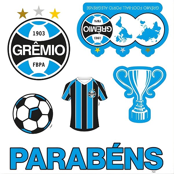 Decoração de Bolo - Grêmio - 19x21,5cm - 6 unidades - Regina - Rizzo