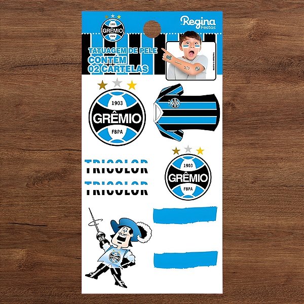 Tatuagem Temporária Para Pele - Grêmio - 14 unidades - Regina - Rizzo