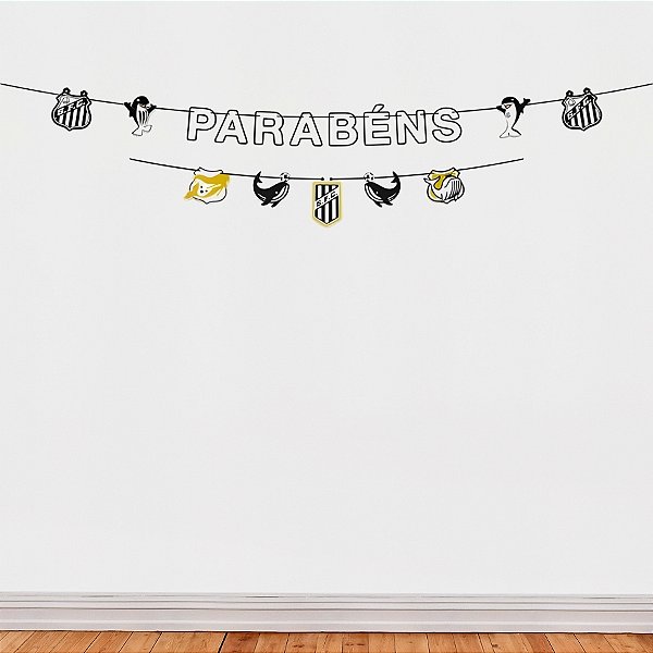 Faixa Decorativa Temática "Parabéns" - Santos - 160x13cm - 1 unidade - Regina - Rizzo