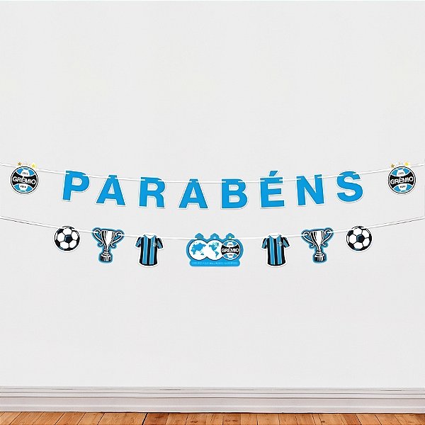 Faixa Decorativa Temática "Parabéns" - Grêmio - 125x12,5cm - 1 unidade - Regina - Rizzo