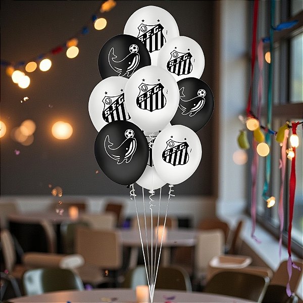 Balão Látex Redondo 9" Santos - 23cm - 25 unidades - Regina - Rizzo