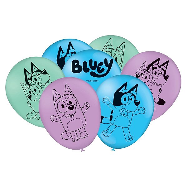 Balão de Festa Decorado 9" 23cm - Bluey - 25 unidades - FestColor - Rizzo