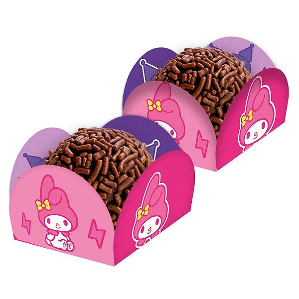 Porta Forminha - My Melody e Kuromi - 3,5x3,5cm - 40 unidades - FestColor - Rizzo
