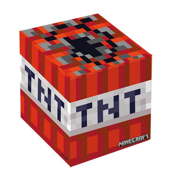Caixa Cubo - Minecraft TNT - 7,5x7,5x7,5cm - 8 unidades - FestColor - Rizzo