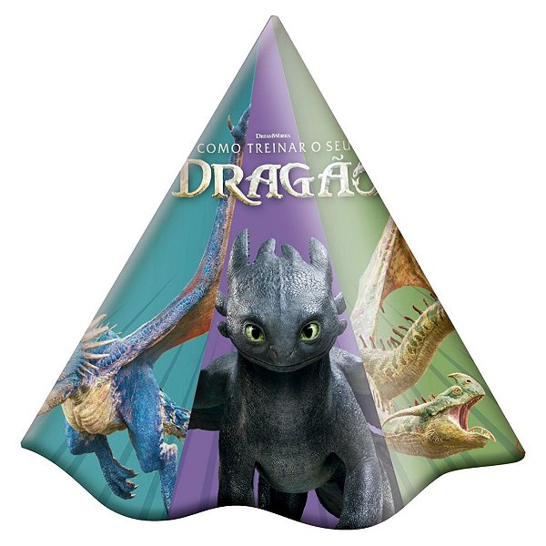 Chapéu de Aniversário - Como Treinar O Seu Dragão - 16cm - 8 unidades - FestColor - Rizzo