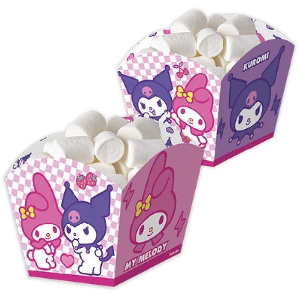 Cachepot - My Melody e Kuromi - 8x8x9cm - 8 unidades - FestColor - Rizzo