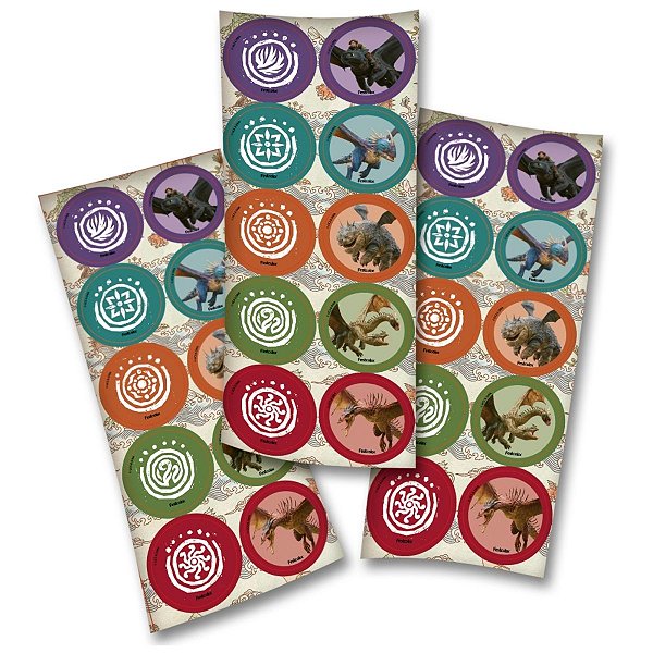 Adesivo Redondo - Como Treinar O Seu Dragão - 4x4cm - 30 unidades - FestColor - Rizzo