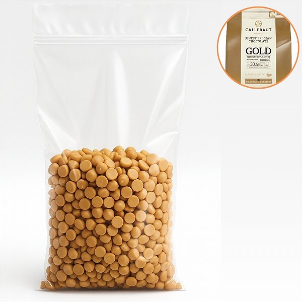 Chocolate Belga Callebaut - Caramelo - Gold - Gotas - CHK-R30GOLD-BR-25A - 500g - 1 unidade - Callebaut - Rizzo