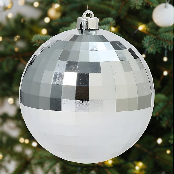 Bola de Natal - Disco Prata - 20cm - 1 unidade - Cromus - Rizzo