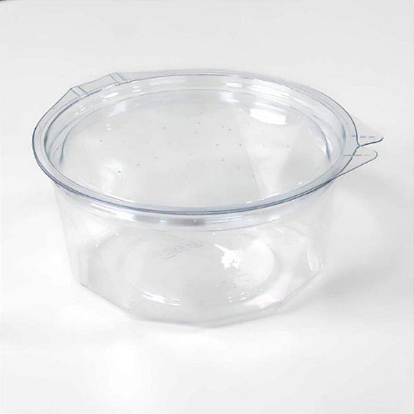 Pote Redondo PET com Tampa Articulada - Descartável Transparente - Ref.B 750 D - 350ml - 10 unidades - BWB - Rizzo