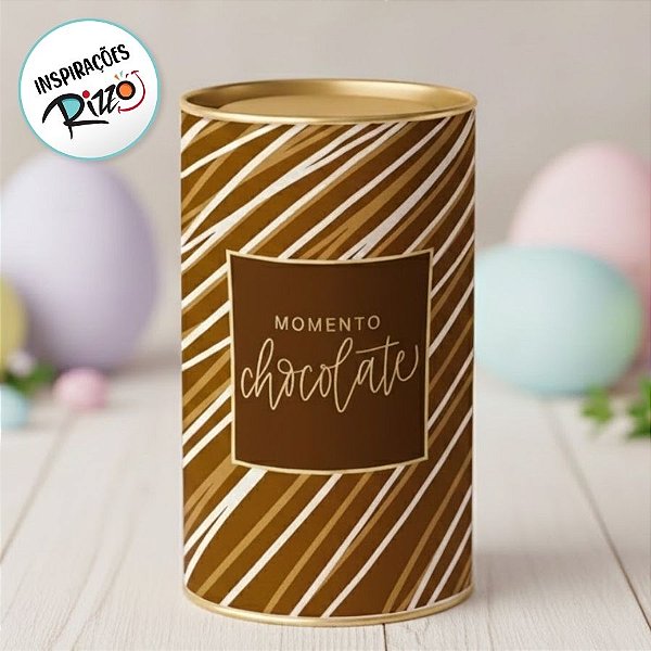 Lata Rigida para Ovos de 500g - Momento Chocolate - 13x22cm - 1 unidade - Cromus - Rizzo