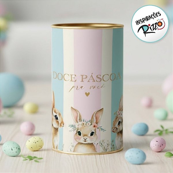 Lata Rigida para Ovos de 500g - Doce Páscoa pra Você - 12,5x22cm - 1 unidade - Cromus - Rizzo