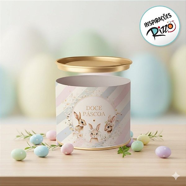 Lata Rígida para Doces e Bombons - Doce Páscoa - 10x7cm - 1 unidade - Cromus - Rizzo