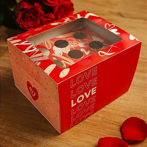 Caixa Gaveta Para Urso e 9 Doces - Amor - 16x12x19cm - 1 unidade - Rizzo