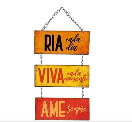 Plaquinha Decorativa MDF Ria Cada Dia... - LitoArte - Rizzo Embalagens