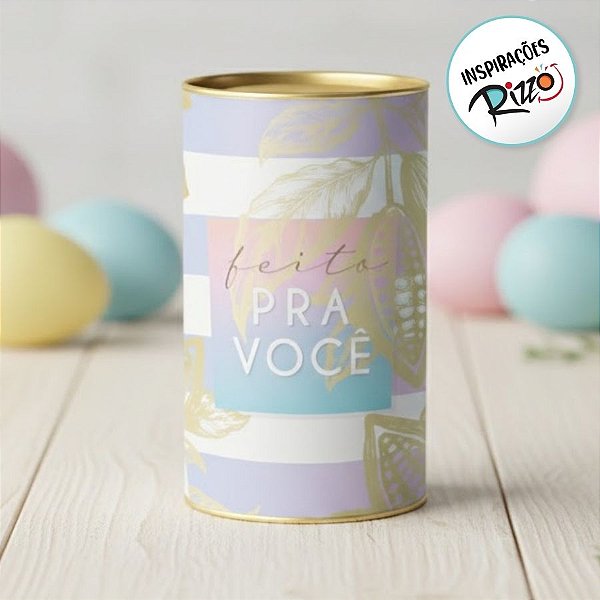 Lata Rigida para Ovos de 500g - Ombre Degrade - 12,5x22cm - 1 unidade - Cromus - Rizzo