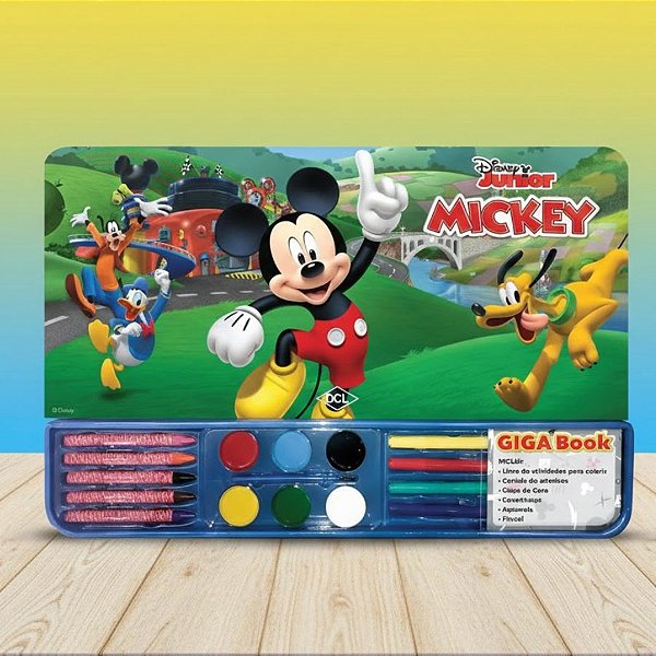 Kit Para Colorir Giga Book - Mickey Mouse - 6 Itens - 1 unidade - Disney Original - Rizzo