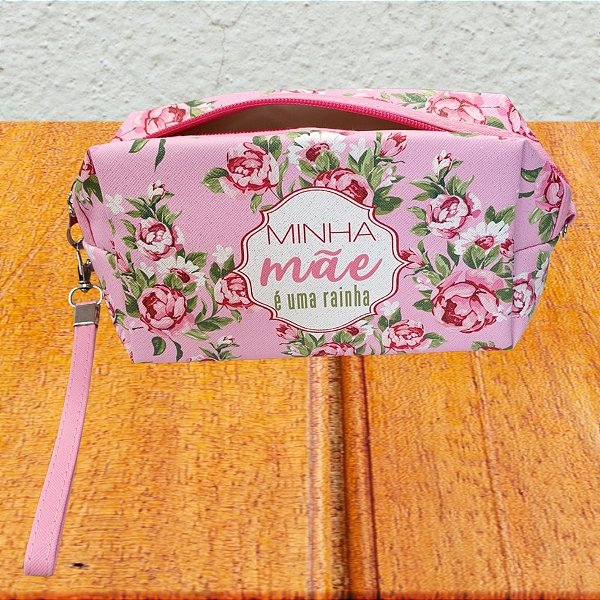 Nécessaire Minha Mãe é uma Rainha - Rosa - 17,5x9,5x7cm - 1 unidade - Rizzo