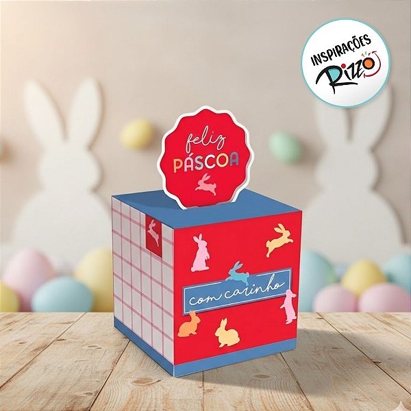 Caixa Pop Up - Páscoa Feelings - P 7x7x7cm - 10 unidades - Cromus - Rizzo