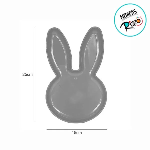 Bandeja Coelho com Frase Personalizado - Verde - 25x15cm  - 1 unidade - Rizzo