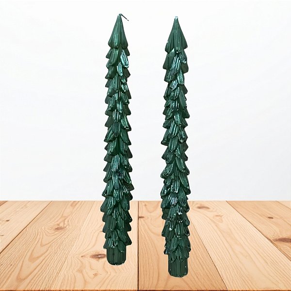 Vela Natalina - Pinheiro Verde - 24cm - 2 unidades - Rizzo