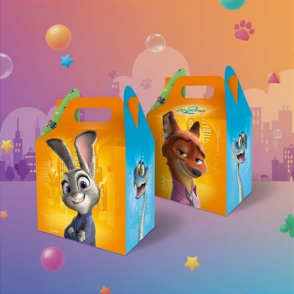 Caixa Surpresa - Zootopia 2 - 9x13x5cm - 4 unidades - Disney Original - Rizzo