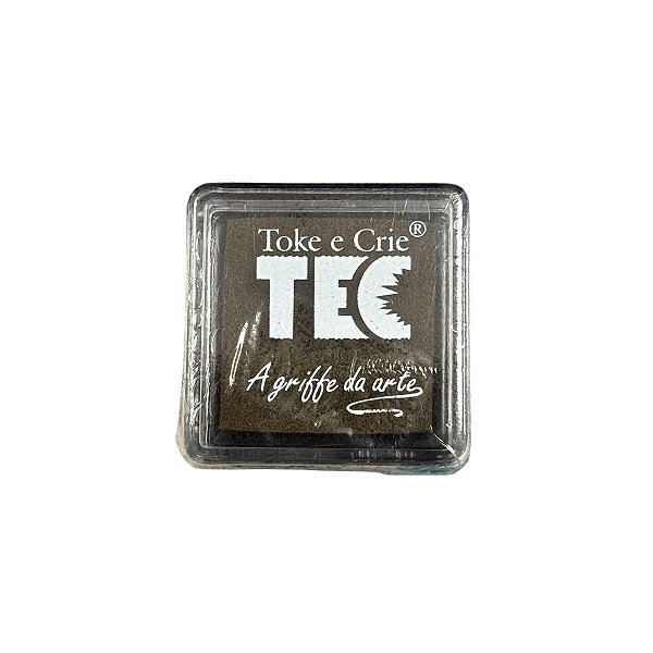 Almofada Para Carimbo em Plástico e Espuma - Carimbeira Marrom - 3,5x3,5cm - 1 unidade - Rizzo