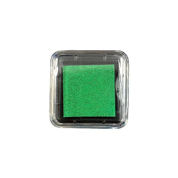 Almofada Para Carimbo em Plástico e Espuma - Carimbeira Verde - 3,5x3,5cm - 1 unidade - Rizzo
