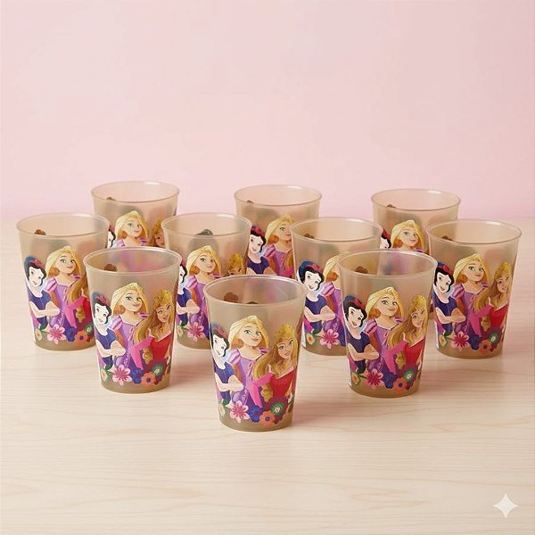 Kit 10 Copos para Lembrancinha - Princesas - 320ml - 1 unidade - Disney Original - Rizzo
