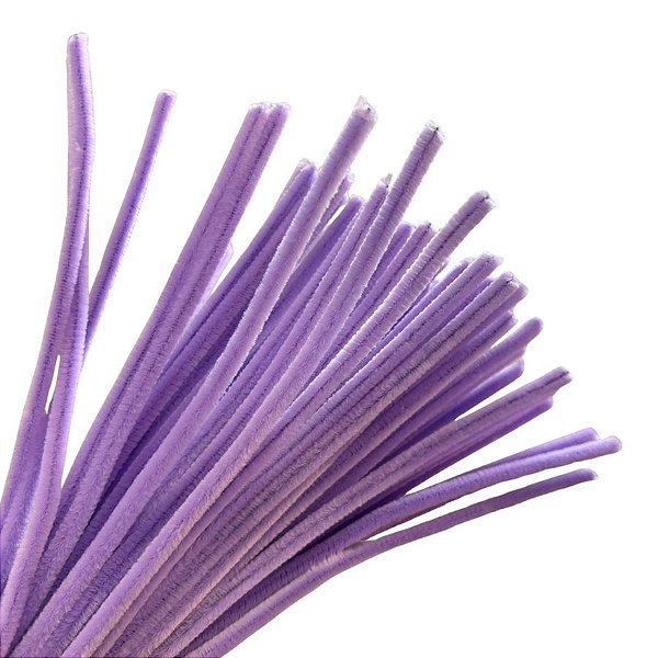 Haste de Chenille 30cm - Roxo Claro - 100 unidades - Art Montagem - Rizzo
